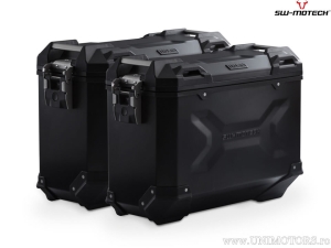 TRAX ADV M Black Aluminum Side Case Set (sidecase) and PRO Racks - 74.0L - Ducati Multistrada 1260 ('18-) - SW-Motech