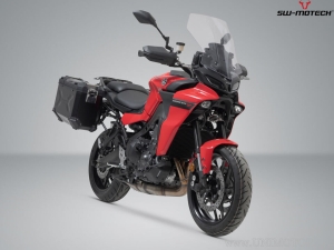 TRAX ADV M Black Aluminum Side Case Set (sidecase) and PRO Racks - 74.0L - Yamaha Tracer 9 models ('20-) - SW-Motech