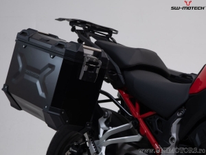 TRAX ADV Set Black (topcase + 2x sidecase + PRO carriers + ADVENTURE-RACK) - 158.0L - Ducati Multistrada V 4 ('20-) - SW-Motech
