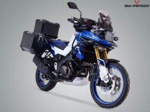 TRAX ADV Set Black (topcase + 2x sidecase + PRO mounts + ADV-RACK) - 150.0L - Suzuki V-strom 1050 / XT ('19-) - SW-Motech