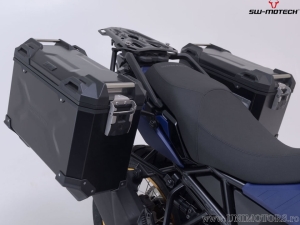 TRAX ADV Set Black (topcase + 2x sidecase + PRO mounts + ADV-RACK) - 150.0L - Suzuki V-Strom 800 / 800DE ('22-) - SW-Motech