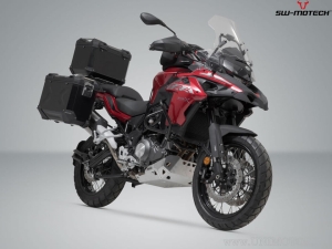 TRAX ADV Set Black (topcase + 2x sidecase + PRO mounts + ADVENTURE-RACK) - 150.0L - Benelli TRK 502 X ('18-) - SW-Motech