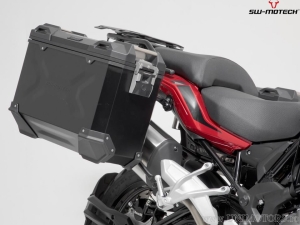 TRAX ADV Set Black (topcase + 2x sidecase + PRO mounts + ADVENTURE-RACK) - 150.0L - Benelli TRK 502 X ('18-) - SW-Motech