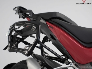 TRAX ADV Set Black (topcase + 2x sidecase + PRO mounts + ADVENTURE-RACK) - 158.0L - Ducati Multistrada 1260 ('17-) - SW-Motech