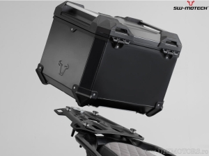TRAX ADV Set black (topcase + ADVENTURE-RACK + adapter + lock set) - 38.0L - Triumph Tiger 1200 models ('11-) - SW-Motech