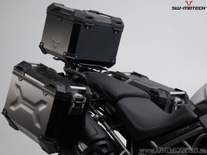TRAX ADV Set black (topcase + ADVENTURE-RACK + adapter + lock set) - 38.0L - Triumph Tiger 800 models ('10-) - SW-Motech