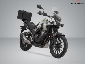 TRAX ADV Set Black (TRAX ADV top case + support + adapter + locking set) - Honda CB500X / CB500F / CBR500R / NX500 - SW-Motech