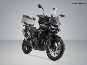 TRAX ADV Set silver (topcase + ADV-RACK + adapter + lock set) - 38.0L - Triumph Tiger 900 ('19-) / 1200 ('22-) - SW-Motech