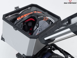 TRAX ADV Set silver (topcase + ADVENTURE-RACK + adapter + lock set) - 38.0L - BMW R 1300 GS ('23-) - SW-Motech