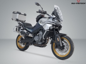 TRAX ADV Set silver (topcase + ADVENTURE-RACK + adapter + lock set) - 38.0L - CFMoto 800MT ('21-) - SW-Motech