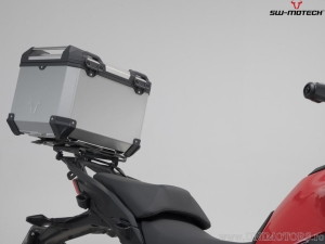 TRAX ADV Set silver (topcase + ADVENTURE-RACK + adapter + lock set) - 38.0L - Ducati Multistrada V4 ('20-) - SW-Motech