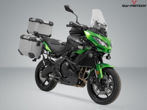 TRAX ADV Set silver (topcase + ADVENTURE-RACK + adapter + lock set) - 38.0L - Kawasaki Versys 650 ('14-) - SW-Motech