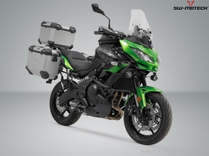 TRAX ADV Silver Set (topcase + 2x sidecase + EVO mounts + ADVENTURE-RACK) - 158.0L - Kawasaki Versys 650 (14-) - SW-Motech