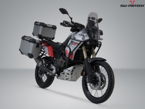 TRAX ADV silver set (topcase + 2x sidecase + PRO carriers + ADV-RACK) - 150.0L - Yamaha Ténéré 700 models ('19-) - SW-Motech
