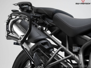 TRAX ADV silver set (topcase + 2x sidecase + PRO mounts + ADV-RACK) - 150.0L - Triumph Tiger 800 Modelle ('10-) - SW-Motech