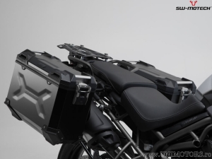 TRAX ADV silver set (topcase + 2x sidecase + PRO mounts + ADV-RACK) - 150.0L - Triumph Tiger 800 Modelle ('10-) - SW-Motech
