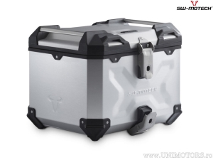 TRAX ADV silver set (TRAX ADV top case + rack + adapter + lock set) - Honda VFR 800 X Crossrunner ('15-) - SW-Motech