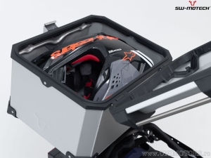 TRAX ADV Silver Set (TRAX ADV topcase + rack + adapter + lock set) - KTM 1290 Super Duke GT ('16-) - SW-Motech