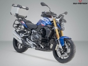 TRAX ADV Silver Set (TRAX topcase + rack + adapter + lock set) - BMW R 1200 R/RS ('14-'18) / R 1250 R/RS ('18-) - SW-Motech