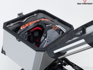 TRAX ADV Silver Set (TRAX topcase + rack + adapter + lock set) - Yamaha MT-09 Tracer ('14-'17) - SW-Motech