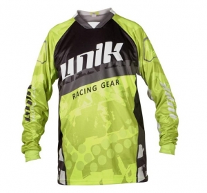 Tricou (bluza) cross-enduro Unik Racing model MX01 culoare: negru/verde fluor â marime XL