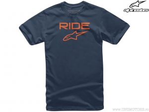 Tricou casual Ride 2.0 Tee (bleumarin/portocaliu) - Alpinestars