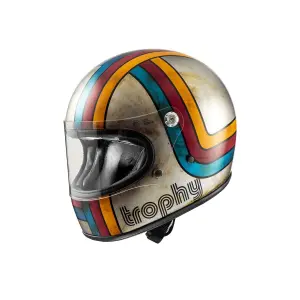 Trophy Platinum Edition Helm - Glänzend, Grau, Rot, Gelb, Blau - Erwachsen - M - 010116356