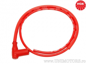 Tubo de vela CR6 Racing com resistência de 5 Kohm em silicone vermelho e cabo de 1000mm - NGK