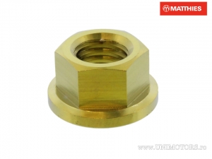 Tuerca de Titanio Dorado Pro Bolt M10 x 1.50 mm con Brida