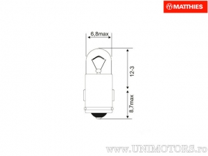 Turn Signal Bulb BA7S 6V 0.6W Set of 10 - JM