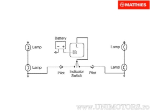 Turn signal relay - 12V 2 pins - JMT