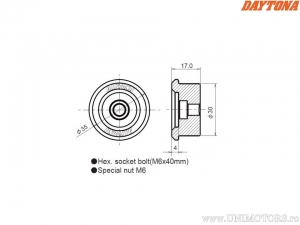 Universal Aluminum Handlebar Caps Inner 13.5-19mm - Daytona