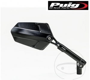 Universal Black Right Mirror Puig Xplorer M8 mm (left-hand thread) mount on handlebar - JM