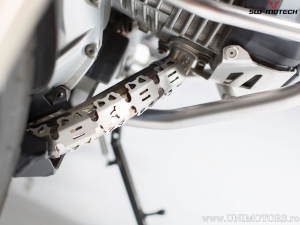 Universal exhaust protector - material: stainless steel - color: silver - for pipe diameter 32-50 mm - SW-Motech