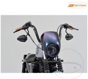 Universal Left Black Diamond Shaped Mirror Daytona Handlebar Mount - JM
