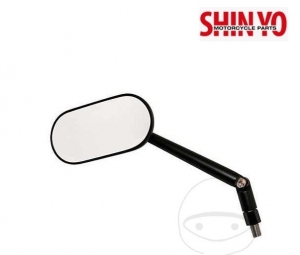 Universal oval mirror M10 mm (left-hand thread) Shin Yo black color mounted on handlebar AGILA - JM
