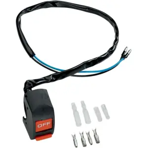 Universal Start/Stop Button (On/Off) for 22mm Handlebars - Color: Black/Red - Material: Plastic - Moose