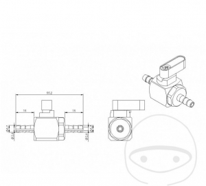 Universele benzinekraan 5 mm (3/16 