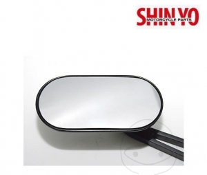 Universelles Oval-Spiegel-Set M10 mm Shin Yo Schwarz Farbe Montage am Lenker - JM