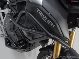Upper crashbar - material: steel - color: black - Triumph Tiger 1200 models ('22-) - SW-Motech