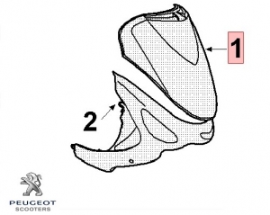 Upper front fairing - original - black - Peugeot Vclic / Vclic Evolution 4T 50cc - Peugeot