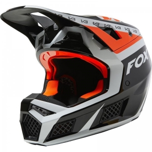 V3 RS DVIDE HELM, ECE [ZWART/WIT/ORANJE]: Maat - XL