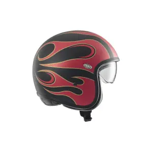 Vintage FR Helm - Schwarz, Matt, Rot - Erwachsen - S - 01043014