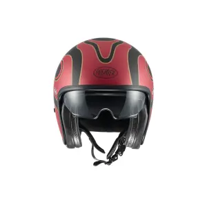 Vintage FR Helm - Schwarz, Matt, Rot - Erwachsen - S - 01043014