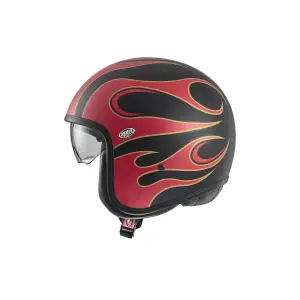 Vintage FR Helm - Schwarz, Matt, Rot - Erwachsen - S - 01043014