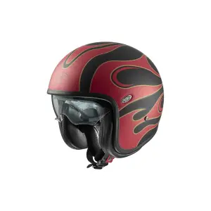 Vintage FR Helm - Schwarz, Matt, Rot - Erwachsene - M - 01043015