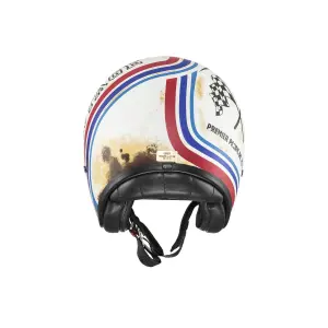 Vintage-Helm - Schwarz, Blau, Matt, Rot, Weiß - Erwachsene - M - 01043025
