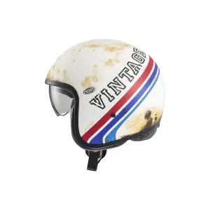 Vintage-Helm - Schwarz, Blau, Matt, Rot, Weiß - Erwachsene - S - 01043024