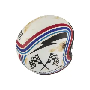 Vintage-Helm - Schwarz, Blau, Matt, Rot, Weiß - Erwachsene - S - 01043024
