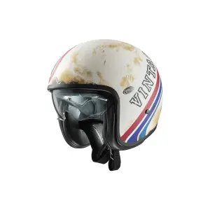 Vintage-Helm - Schwarz, Blau, Matt, Rot, Weiß - Erwachsener - XL - 01043027